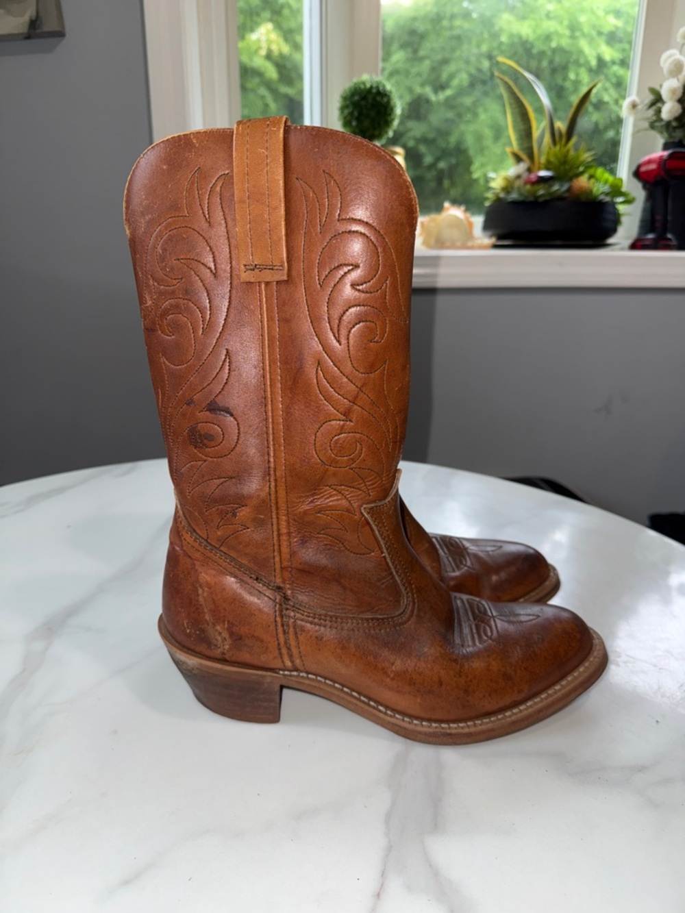 Dexter. Vintage ment Brown Leather Cowboy Boots